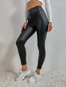 Calça de Couro Aveludada - FashionLeg™