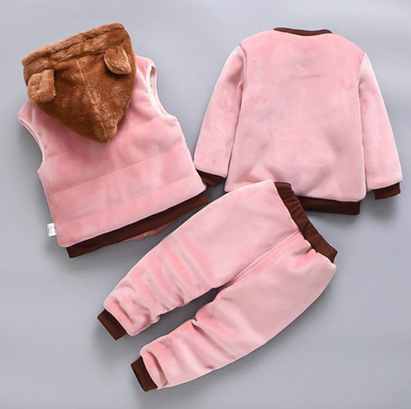 Conjunto Ursinho Baby (Camisa + Calça + BRINDE Colete de Lã)