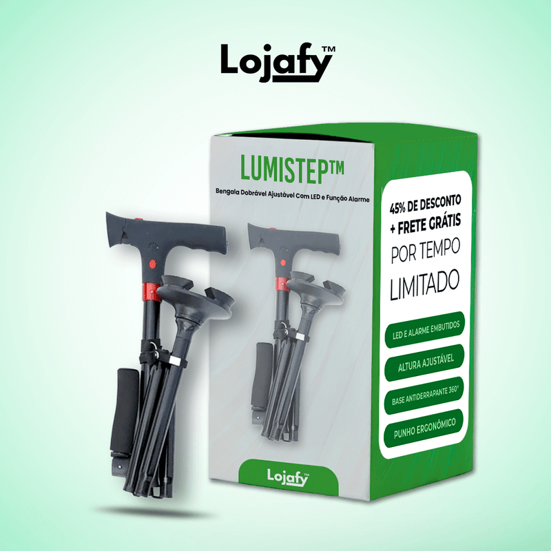 LumiStep™ - Bengala Multifuncional Ajustável Antiderrapante Com LED
