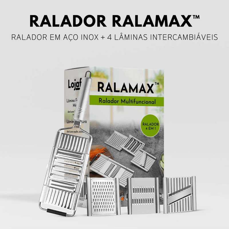 RalaMAX™ - Ralador Multiuso Em Aço Inox + 4 Lâminas + Brinde Exclusivo