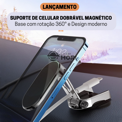 Suporte de Celular Magnético 360Pro® para Carro Base Flexível Rotação 360°