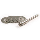 Kit 5 Discos de Corte Lâmina Diamantada + 1 Mandril