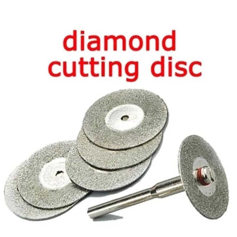 Kit 5 Discos de Corte Lâmina Diamantada + 1 Mandril