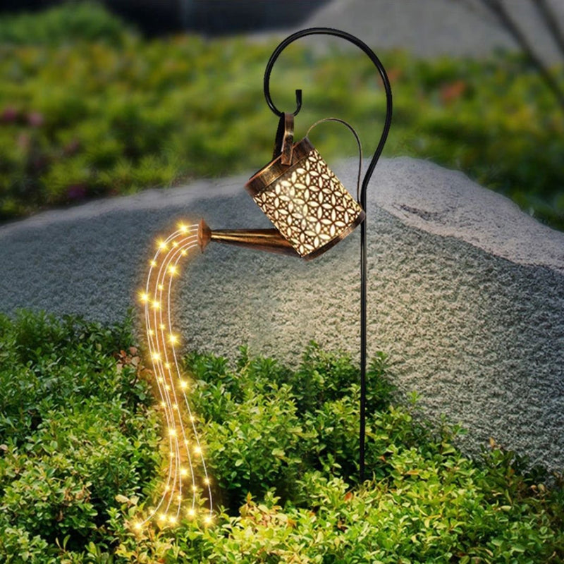 Luminária Retrô Jardim Encantado Com Painel Solar Recarregável + Luz de Fada 36 Leads